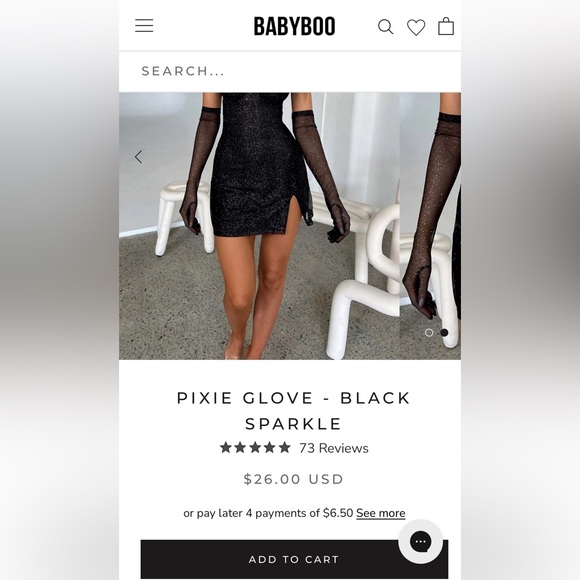 BABYBOO Black sparkle dress and gloves - Picture 3 of 5